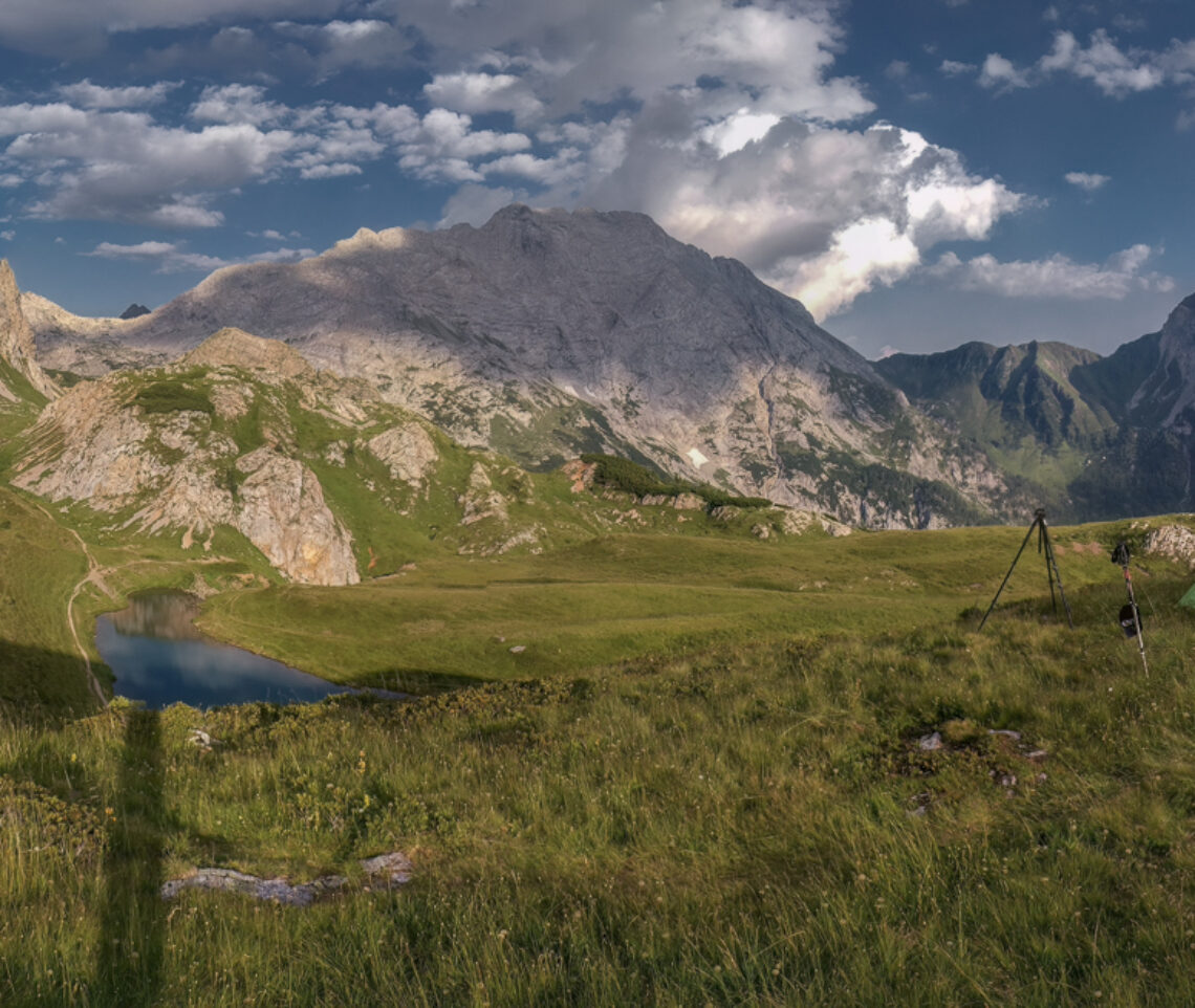 Notte fra cervi, camosci, e la bellezza delle Alpi Carniche, Italia.